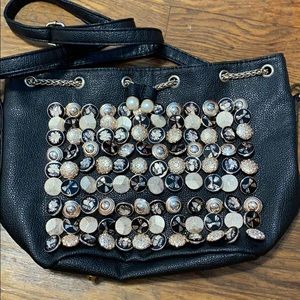 Black crossbody with cute pins